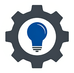 lightbulb inside a gear representing knowledge